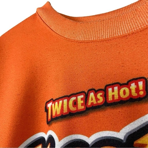 Cheetos Flamin' Hot Forever 21 Pullover Sweatshirt Retro Orange Black Size Large - Picture 5 of 8